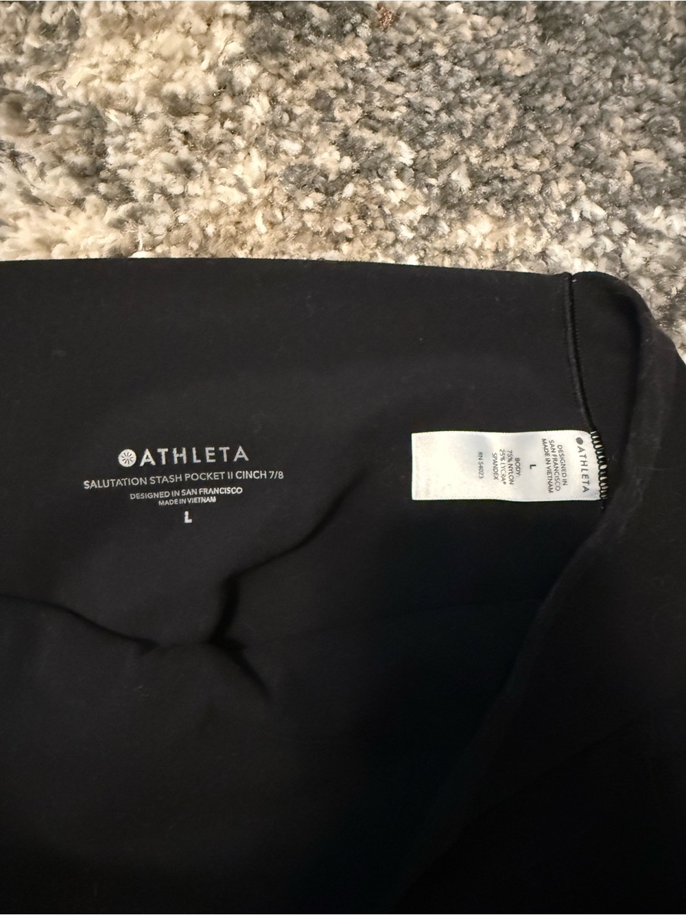 Athleta Black Salutation Stash Pocket Cinch 7/8 Joggers